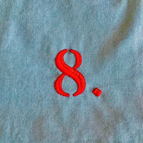 Sac cabas à franges et broderie personnalisable - bleu délavé – Image 3